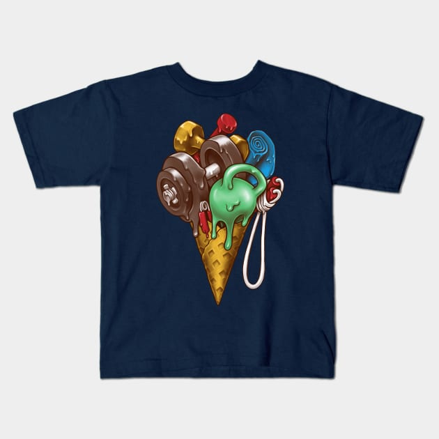 Ice Cream Workout Kids T-Shirt by c0y0te7